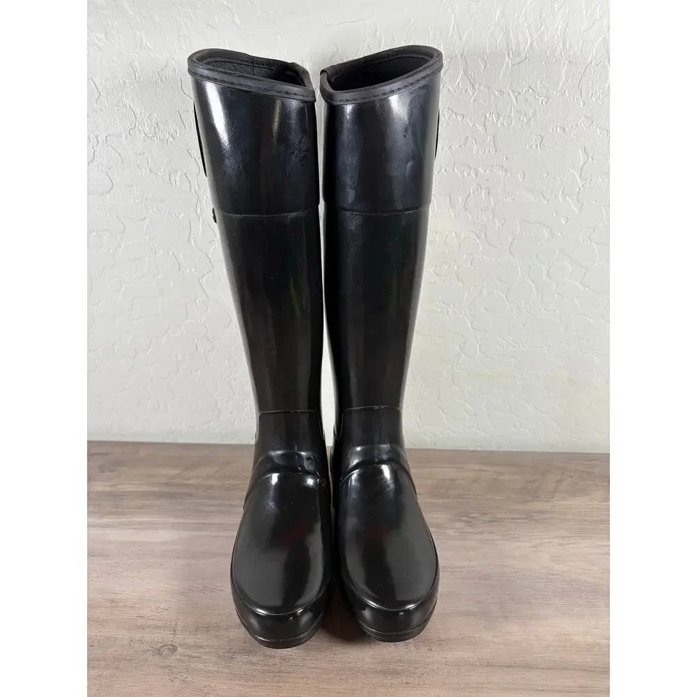 HUNTER Sandhurst Carlyle Rain Boots Black W25251 Women's Size EU 36 US 5‎ -